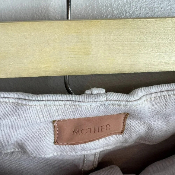 Mother Looker Dagger Lace Trim Ankle Skinny Jeans Size 26 Blush Pink High Waist - Picture 4 of 13